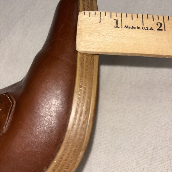 Vintage No Boundaries Brown Leather Heeled Clogs Coastal Cowgirl Boho Y2K Sz 8.5 - Picture 11 of 12